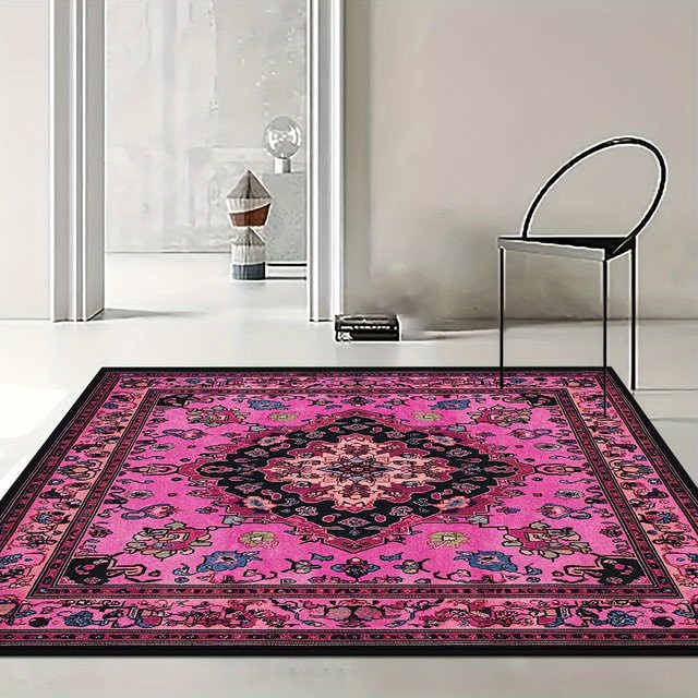 VIKAMA Teppich im böhmischen Retro-Stil, orientalisch bedruckt, Farbe: Pink, B/T: 120 x 80 cm, maschinenwaschbar - Bild 1