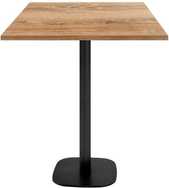 RestooTab Stehtisch Round quadratisch in Eiche Antik mit schwarzem Gestell, B/T/H: 70 x 70 x 113 cm - Bild 1