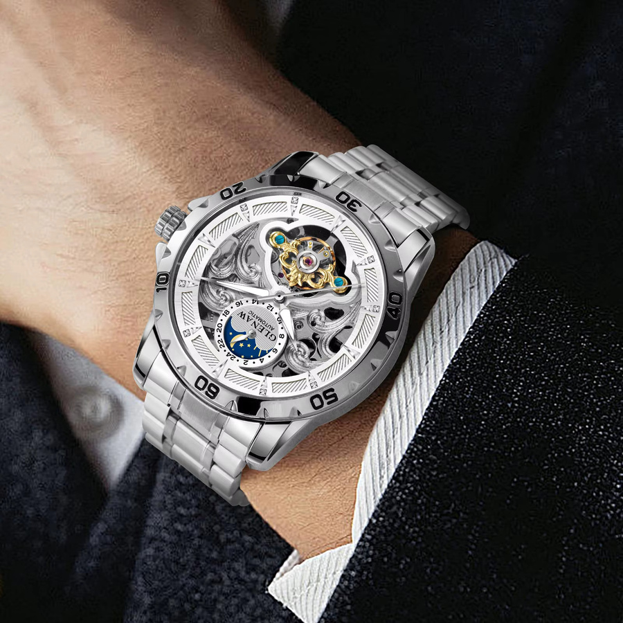 GLENAW Armbanduhr Automatik, Edelstahl, Blau, Herren - Bild 2