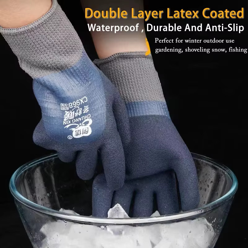 10 Paar ELESESAFE Winter-Arbeitshandschuhe in Grau, thermisch und wasserdicht mit Latexbeschichtung für Gartenarbeit und Reparaturen - Bild 3