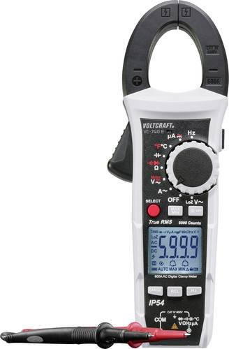 Voltcraft VC-740 E Digitale Stromzange Multimeter in Weiß, Spritzwassergeschützt IP54, CAT IV 600V, 6000 Counts - Bild 1