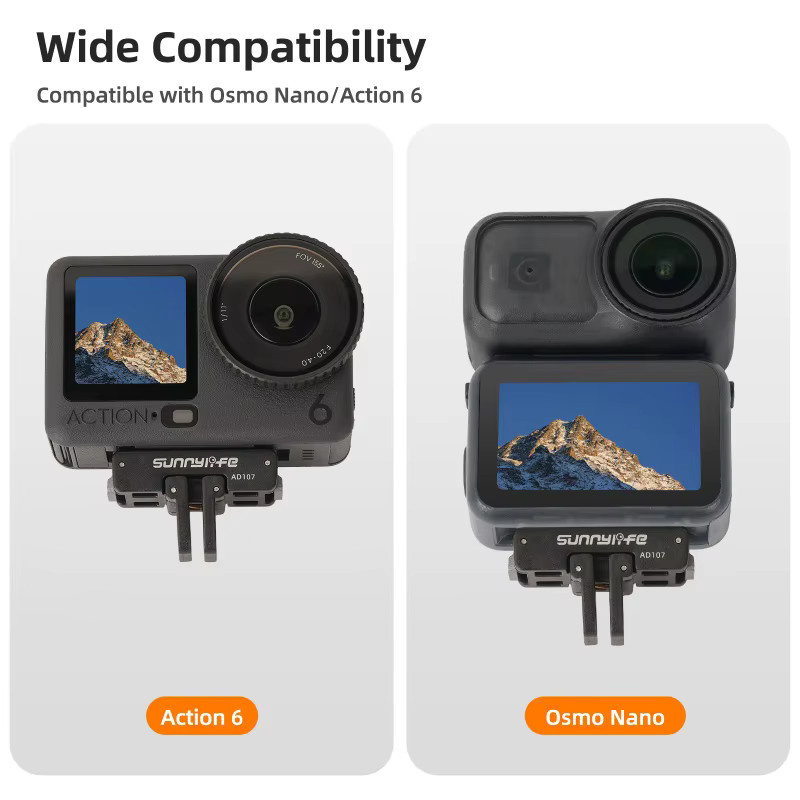 DJI Magnetischer Adapter und Nano Schnellwechselplatte für DJI Osmo Action 6 in Schwarz - Bild 2