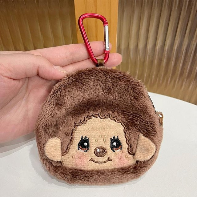 Monchhichi Runde Kleine Hänge-Tasche, Geldbörse, Plüsch-Monchhichi Rucksack Anhänger - Bild 1