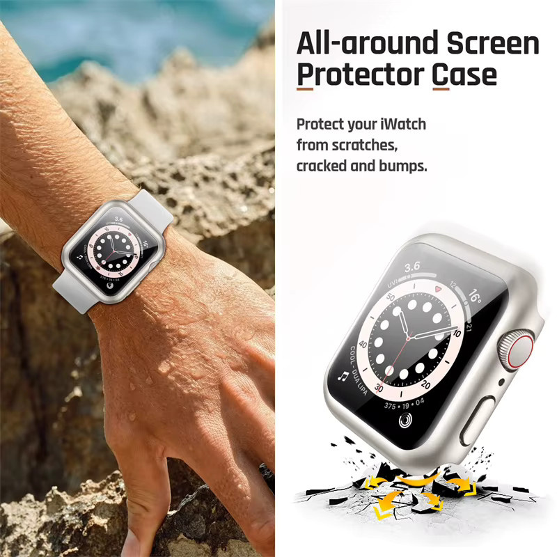 Displayschutzfolie aus gehärtetem Glas für Apple Watch, transparent - Bild 5