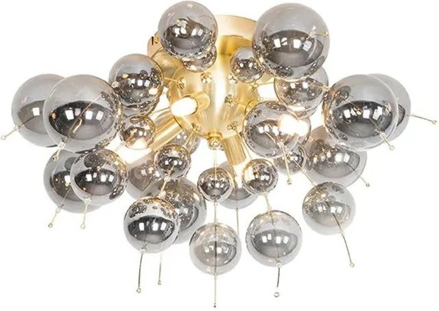 QAZQA Design Deckenleuchte Explode 4-flammig in Messing mit Rauchglas und G9 Fassung - Bild 1
