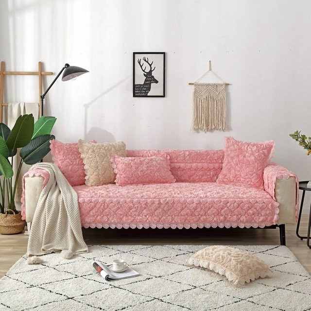 Modisches Samt-Sofakissen von Super Six in Rose, quadratisch, Breite: 70 cm, Höhe: 70 cm - Bild 1