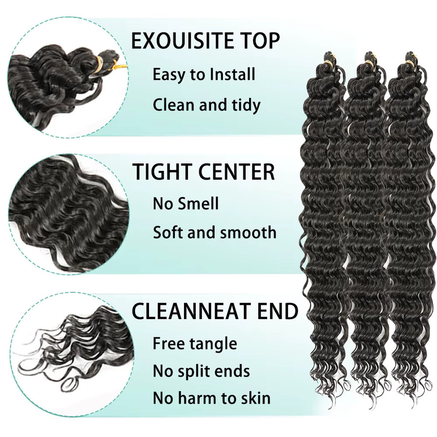 Refeeny Ocean Wave Häkelhaar, Synthetisch, 20 Zoll, 3 Stück - Bild 2