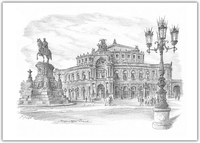 Panoramabild Dresden von tantum graphic in Mehrfarbig auf Papier - Bild 1