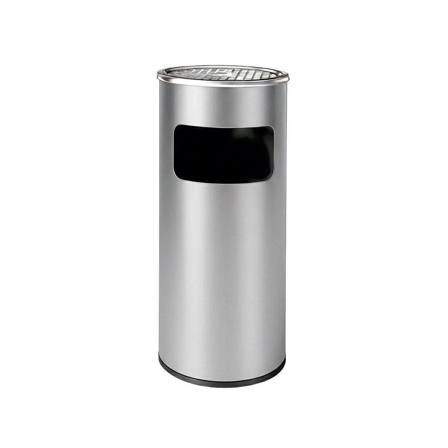 Relaxdays Standaschenbecher aus Eisen in Silber mit Inneneimer, Höhe: 60,5 cm, Durchmesser: 23,5 cm - Bild 2