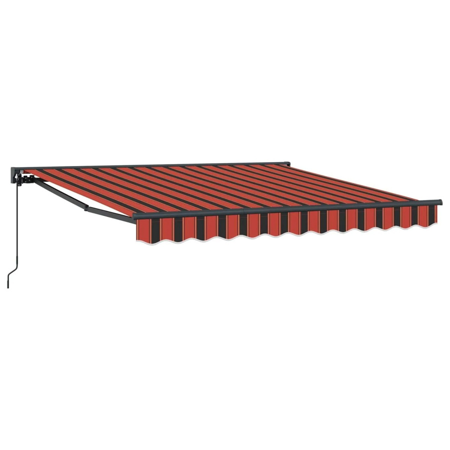 vidaXL Einziehbare Markise aus Polyester und Metall in Orange-Schwarz, B: 350 cm, T: 250 cm - Bild 2