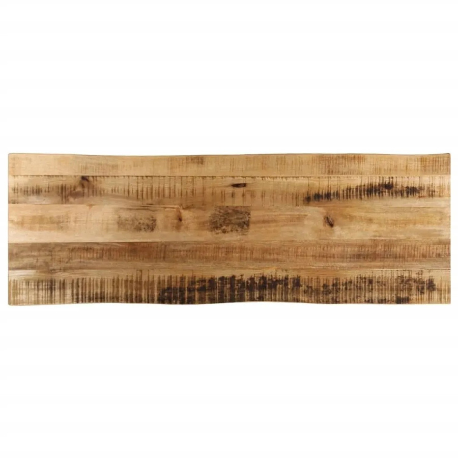 vidaXL Tischplatte aus Mango Massivholz mit Baumkante, Farbe Braun, B/T/H: 140 x 40 x 3,8 cm - Bild 2