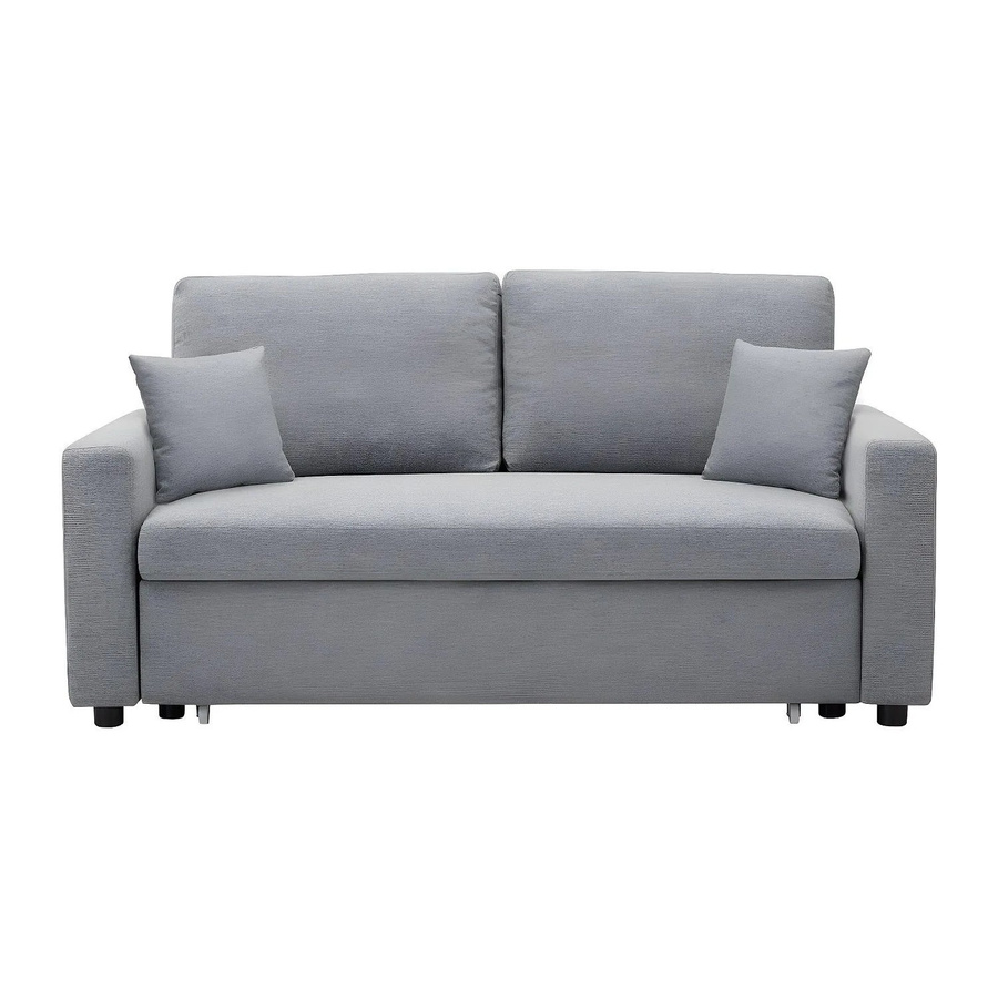 Schlafsofa Vente-unique Inizor in Hellgrau mit Ausziehfunktion und Armlehnen - Bild 2
