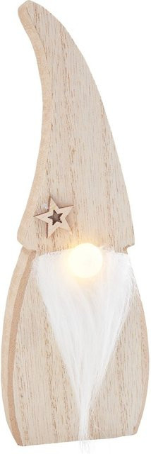 VBS Holz-Wichtel mit LED-Nase in Beige, Höhe: 18 cm - Bild 1