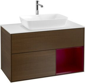 V&B Waschtischunterschrank Finion 100 in Weiß lackiert mit Regal, B/T/H: 100 x 50,1 x 50,1 cm - Bild 1