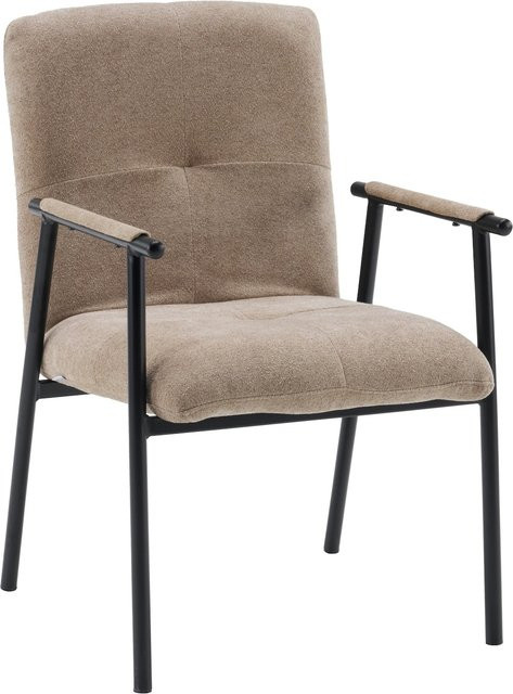 hjh LIVING Polsterstuhl Lifea Flex in Beige mit Armlehnen und Stoffbezug - Bild 1