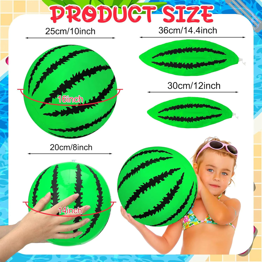 GSF Aufblasbare Wassermelonen-Strandbälle, Outdoor-Sommer-Wasserspielzeug - Bild 6