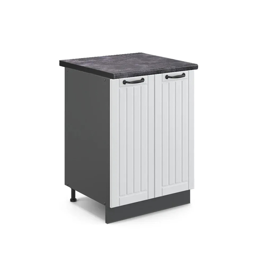 Vicco Küchenunterschrank Fame-Line in Weiß und Anthrazit im Landhausstil mit Soft-Close-Türen, B/T/H: 60 x 60 x 82 cm - Bild 2