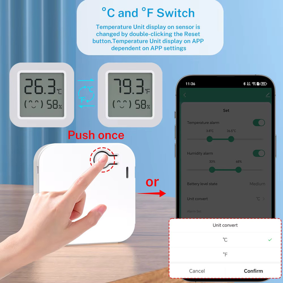 RightSitu Zigbee 3.0 Temperatur- und Feuchtigkeitssensor in Weiß für Tuya, Alexa und Zigbee2MQTT - Bild 5