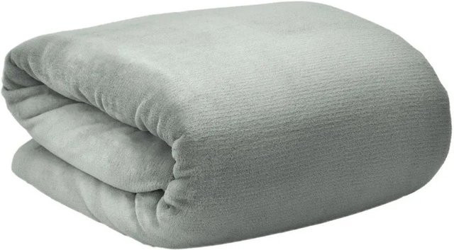 Beautissu Aurelia Decke aus Coral Fleece in Hellgrau, B/B: 220 x 240 cm - Bild 1