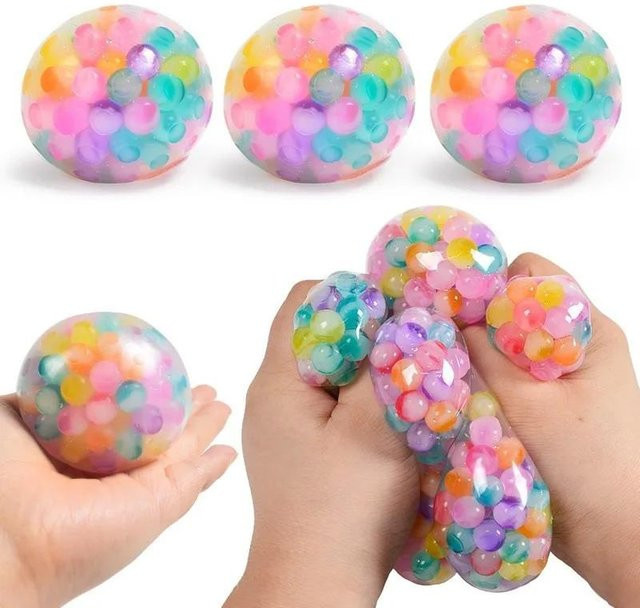 Binchi Exotischer Knet-Regenbogenperlen-Druckentlastungsball, Dekompressionsspielzeug, 6cm - Bild 1