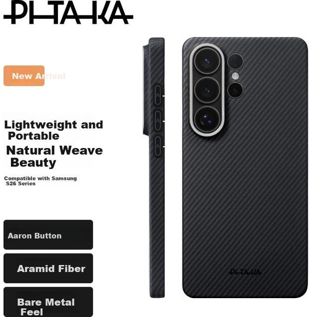 PITAKA Magnetische Kevlar-Aramid Schutzhülle für Samsung S26 Ultra in Schwarz Grau - Bild 1