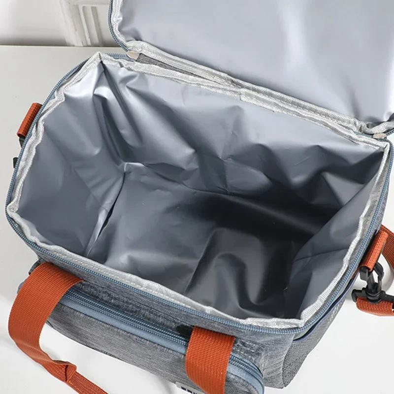Isolierte Oxford Picknick-Lunch-Tasche mit großer Kapazität und Tragegriff als Thermo-Schultertasche - Bild 1