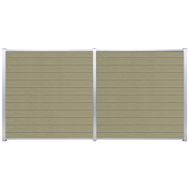 ELSKOP Sichtschutzzaun aus WPC in Grün und Beige, Höhe: 175 cm, Breite: 140 cm, Tiefe: 2 cm - Bild 1
