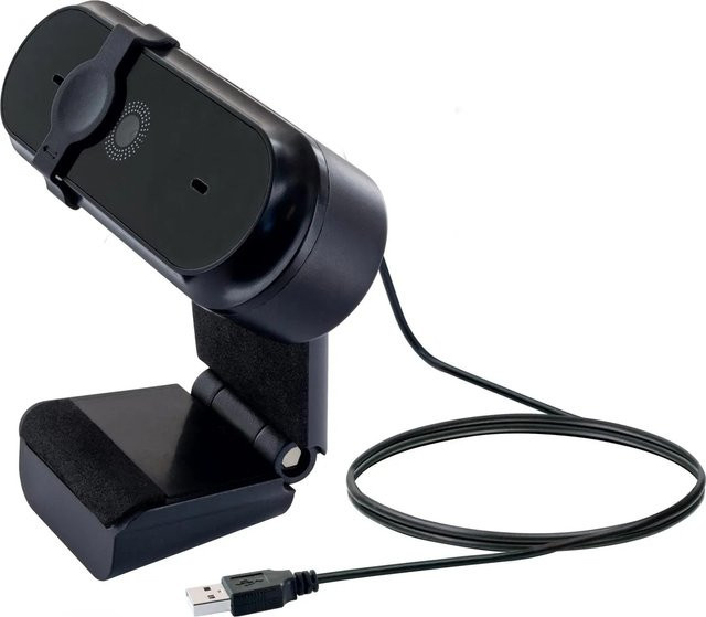 Schwaiger Webcam mit integrierter Abdeckung und USB-C Anschluss in Schwarz - Bild 1