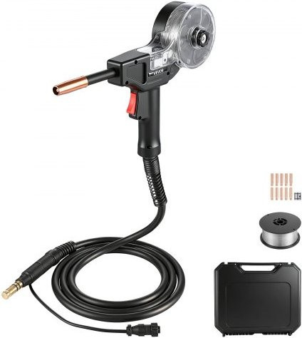 VEVOR 130A MIG Schweißbrenner und Spool Gun Set in Schwarz mit 3m Kabel, kompatibel mit Lincoln Magnum 100SG K2532-1, inklusive 11 Ersatzdüsen, 0.9mm ER4043 Aluminium Schweißdraht und Werkzeugkoffer - Bild 1