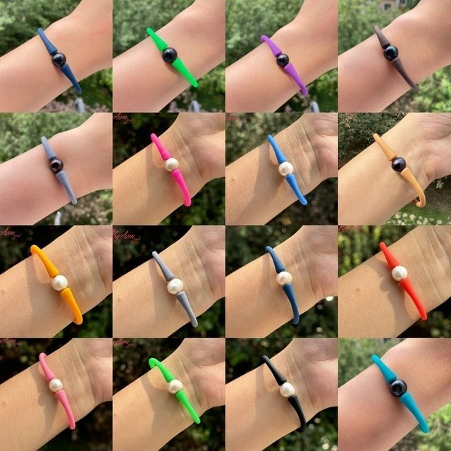 Armband, Süßwasserperlen, Silikon, 10 mm, Unisex - Bild 1