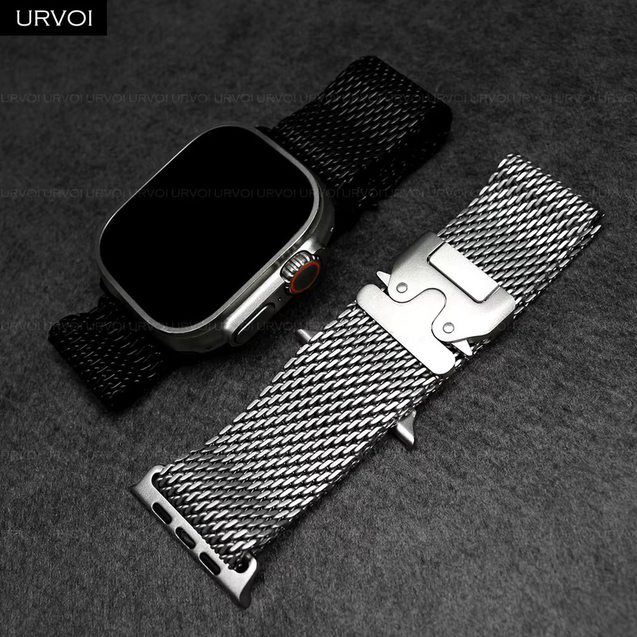 URVOI Uhrenarmband Edelstahl-Mesh, Silber, Unisex, 46 mm, 49 mm - Bild 2