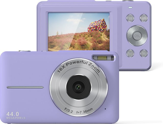 Bytelike Kompaktkamera für Kinder in Pink mit 44MP HD, 1080P Video und 2,4 Zoll LCD sowie 16X Digital Zoom - Bild 1