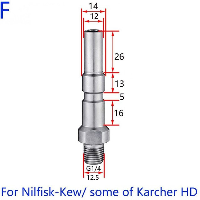 Adapter Verbinder Quick Coupling für Bosch und Kärcher Lanze in Silber aus Messing und Edelstahl - Bild 1