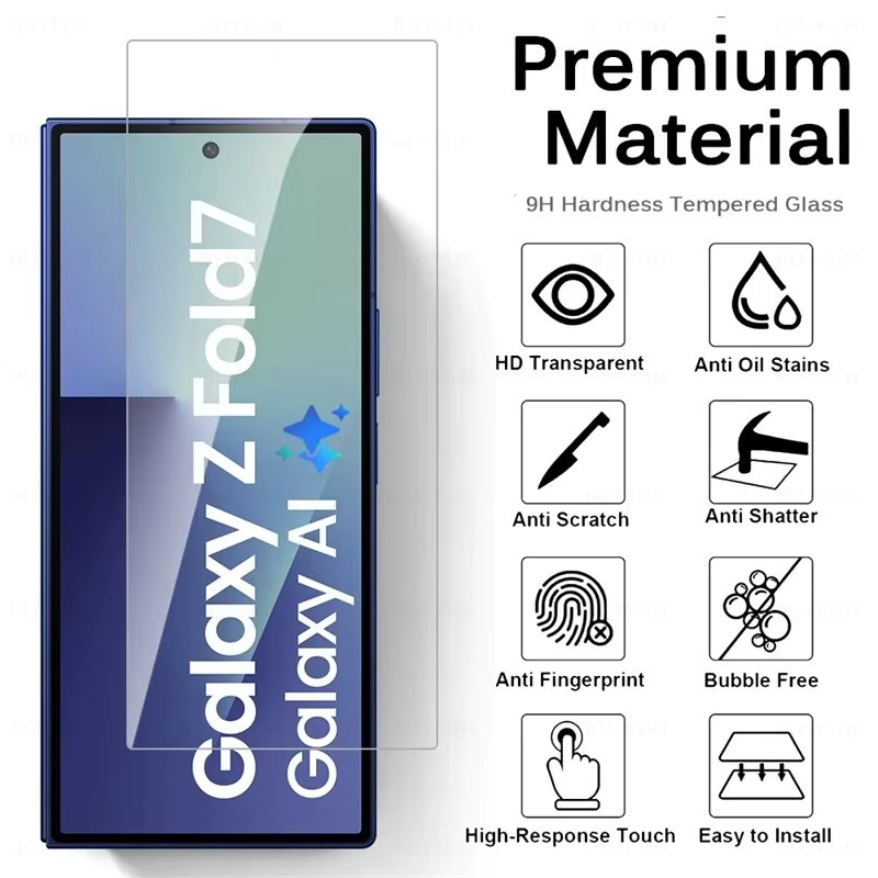 Samsung Galaxy Z Fold 7 Schutzglas Set aus 9H gehärtetem Glas für den Außenbildschirm, transparent, vollständige Abdeckung - Bild 2