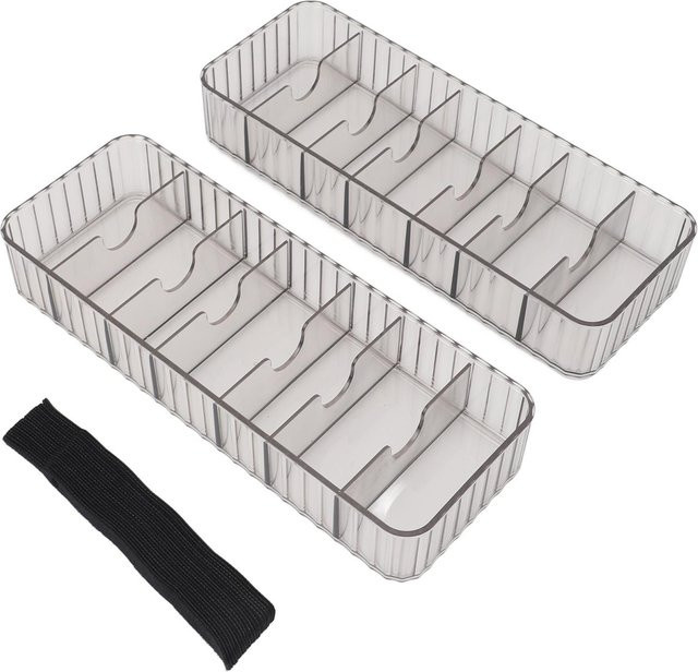 OutsideWorld Kabel-Aufbewahrungsbox mit Mehrfachfächern, transparent und stapelbar, grau - Bild 1