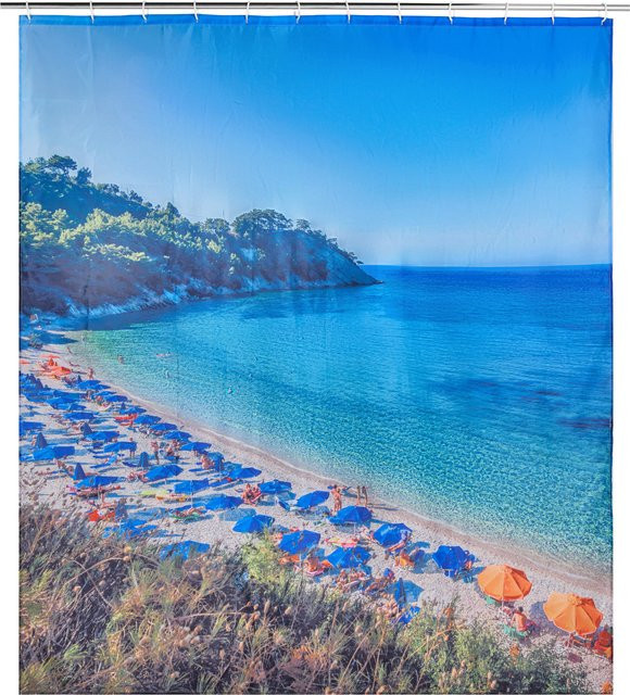 LIVARNO Duschvorhang Strand in Sand, B: 180 cm, H: 200 cm - Bild 1