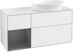 V&B Waschtischunterschrank Finion mit Wandbeleuchtung, Weiß lackiert, Breite: 120 cm, Tiefe: 50,1 cm, Höhe: 50,1 cm - Bild 1