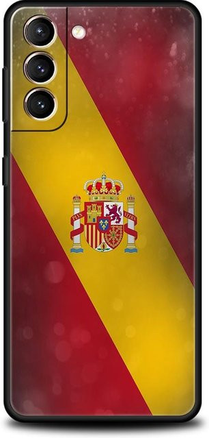 Handyhülle mit Spanien Flagge Design für Samsung Galaxy S25 S24 S23 S22 S21 S20 S10 Ultra und FE Modelle in Schwarz - Bild 1