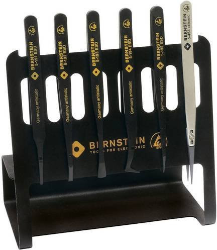 Bernstein Tools Pinzetten-Set für Elektronik, 6-teilig, schwarz, Länge: 150 mm - Bild 1