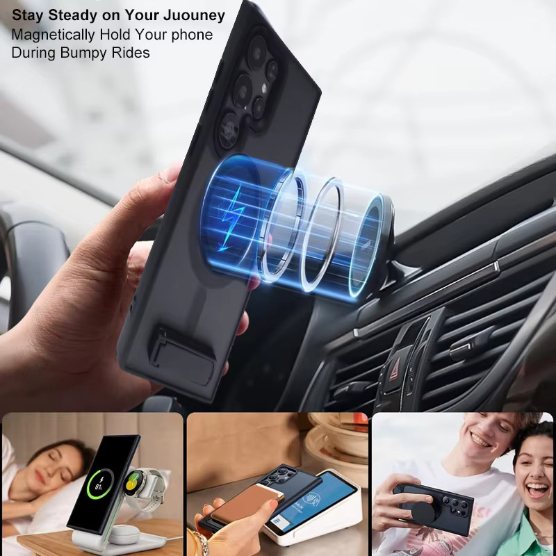 Elegante transparente Handyhülle mit magnetischer Standfunktion für Samsung Galaxy S26 Ultra, S25, S24, S23 und S22 - Bild 4