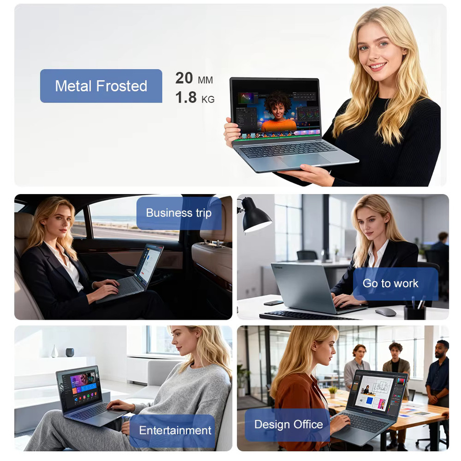 Ninkear Laptop 16 Zoll AI Notebook mit Intel Core Ultra 5 125H, 2.5K 120Hz Display, 16GB DDR4 RAM, 1TB SSD, WiFi 6, Bluetooth 5.2, Hintergrundbeleuchtete Tastatur und Fingerabdrucksensor, Grau - Bild 3