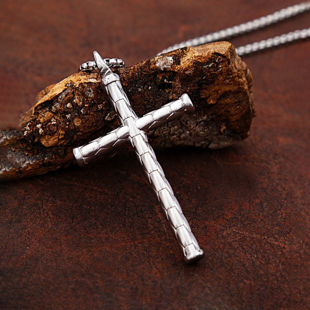 NORTHMAN Halskette mit Kreuz Anhänger, Edelstahl, Silber, Unisex - Bild 1