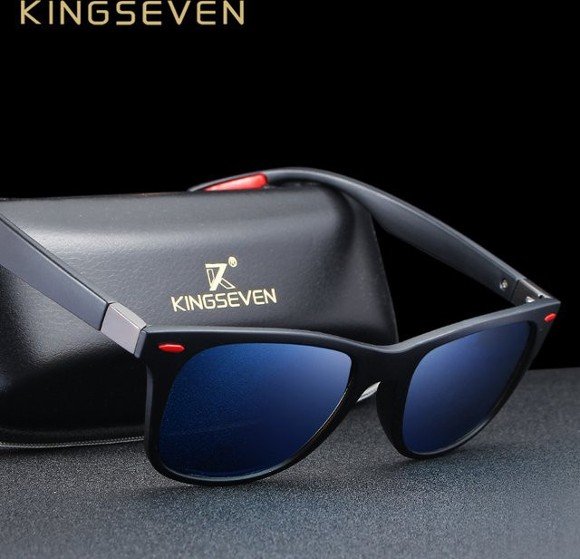 Kingseven Sportsonnenbrille, Square, Vollrand, Kunststoff, Black, Unisex, polarisiert - Bild 1