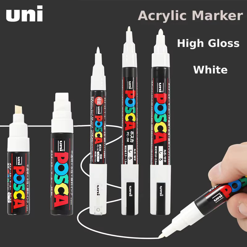 Posca Markerpinsel in Weiß, permanent und wasserfest für Graffiti, Stoff und Kunst - Bild 2