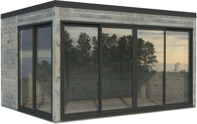Palmako Holz-Gartenhaus Serena Slide mit Pultdach in Grau, B/T: 420 x 320 cm - Bild 1