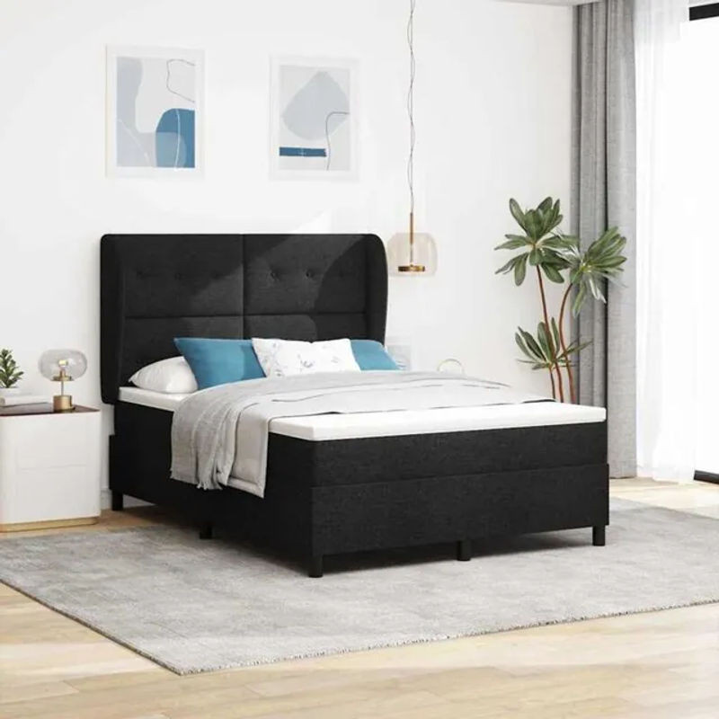 Modernes Boxspringbett mit Matratze von vidaXL aus Stoff in Schwarz, B/T/H: 160 x 200 cm - Bild 1