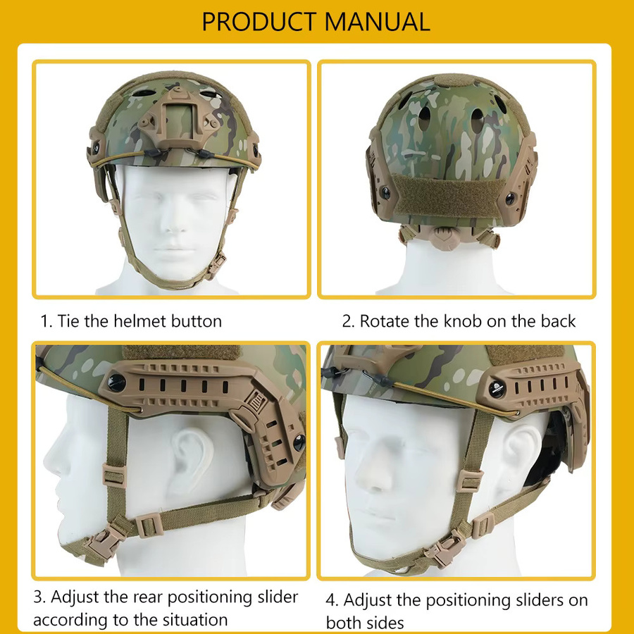 BOOIU Militärhelm, Tarnung, Armee Helm, Kopfschutzausrüstung - Bild 4