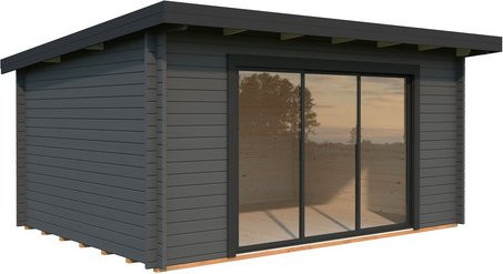 PALMAKO Gartenhaus Lea aus Fichtenholz in Grau mit Pultdach und Fußboden, B/T/H: 494 x 402 x 244 cm - Bild 1