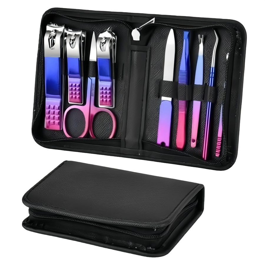 Ouriner Maniküre und Pediküre Set, 9-teilig, Edelstahl, Schwarz, Unisex - Bild 5