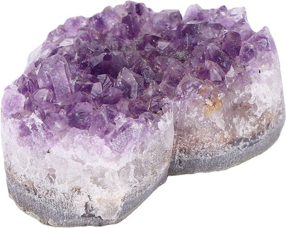 Koogeelife Amethyst-Cluster in Herzform, violett, Geoden-Exemplar für Meditation und Dekoration - Bild 1